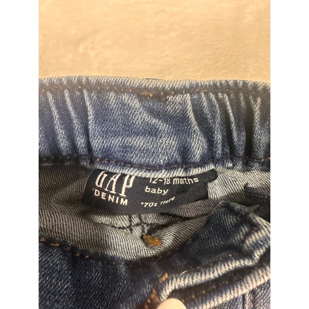 Gap 70s Flare Jeans 12-18 Months Blue Denim Retro Baby Girls